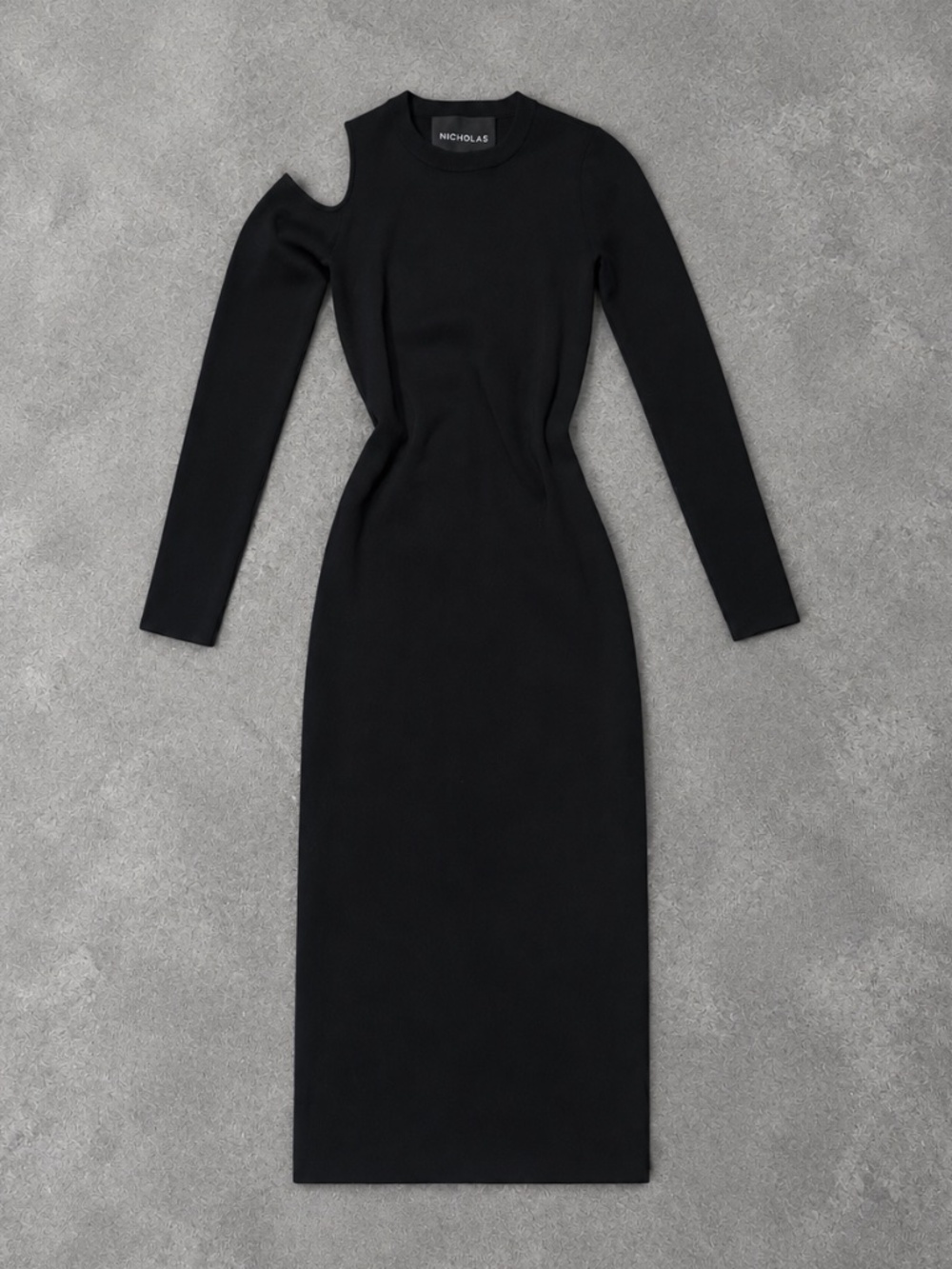 Nicholas Black Cutout Long Sleeve Midi Dress – Size XS